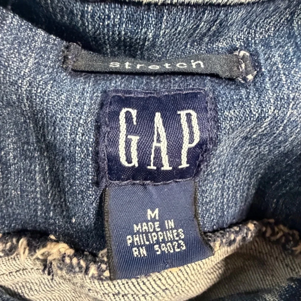 GAP Womens Medium Wash Stretch Denim Trucker Jacket Blue Size M RN 54023 K6